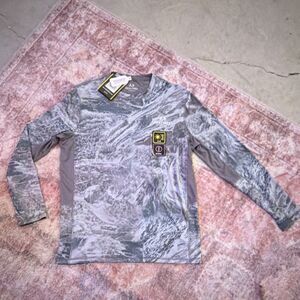 Realtree Fishing Men's L Gray Long Sleeve Camouflage UPF30 Reversible Shirt